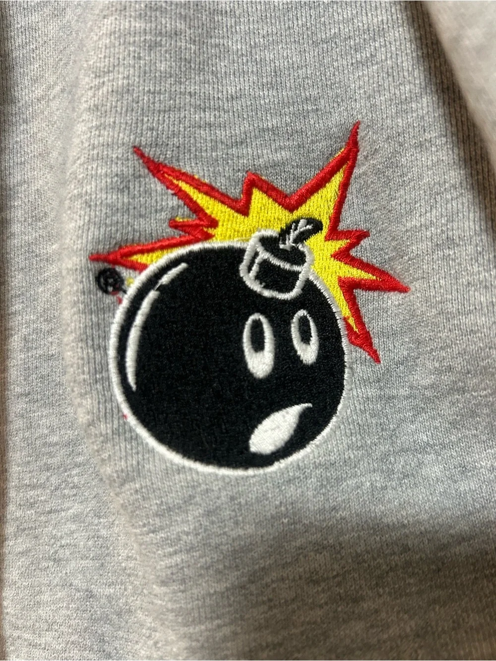 The Hundreds Gray Zip-Up Hoodie with Bomb Graphic